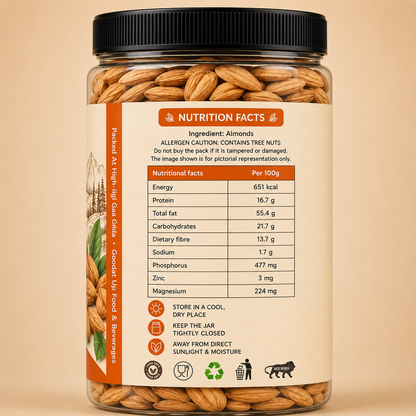 Premium Kashmiri Mamra Almonds 250g/500g – 50% More Oil, Natural Unpolished Badam | | OK Nutts