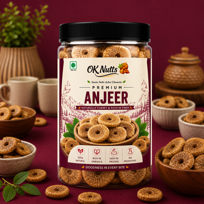 Premium Anjeer | Dried Figs | Soft, Sweet & Natural | High Fiber Dry Fruit | 500 Gm