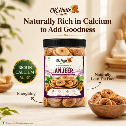 Premium Anjeer | Dried Figs | Soft, Sweet & Natural | High Fiber Dry Fruit | 500 Gm