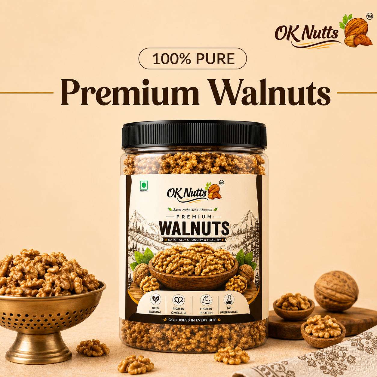 Walnut Broken Kernels California | Walnuts Without Shell, Akhrot, Dry Fruits, 100% Natural Akhrot,
