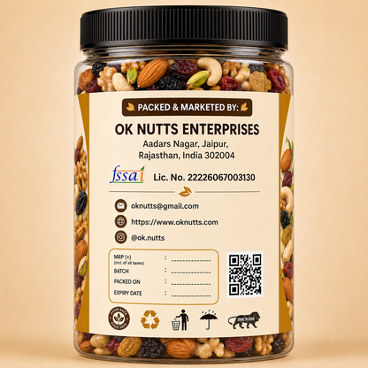 Healthy Nutmix, Dried Almonds, Black Raisins, Cashewnuts, Cranberries, Green Raisins, Walnut Kernels & Many More.