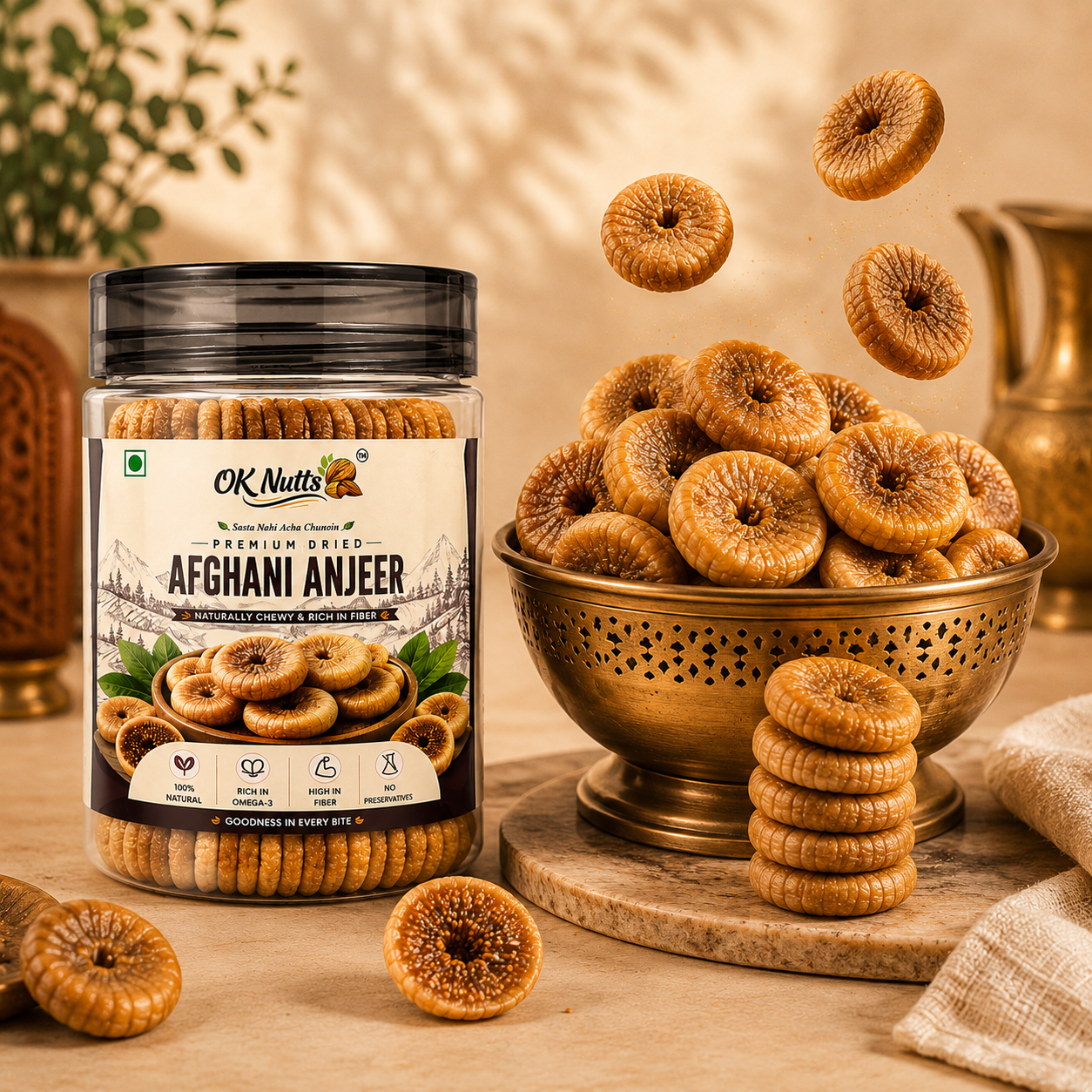 Premium Anjeer | Dried Figs | Soft, Sweet & Natural | High Fiber Dry Fruit | 500 Gm