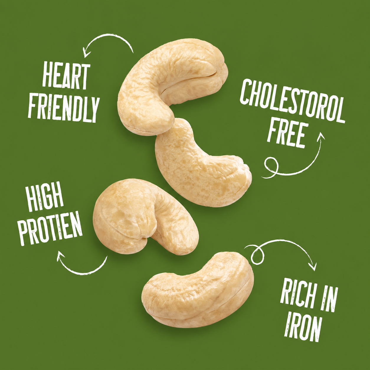 Premium Whole Cashew Nuts (Kaju) – Natural, Crunchy, Gluten Free Dry Fruits | OK Nutts