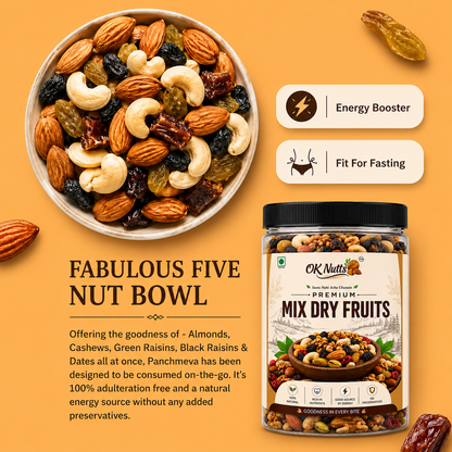 Healthy Nutmix, Dried Almonds, Black Raisins, Cashewnuts, Cranberries, Green Raisins, Walnut Kernels & Many More.